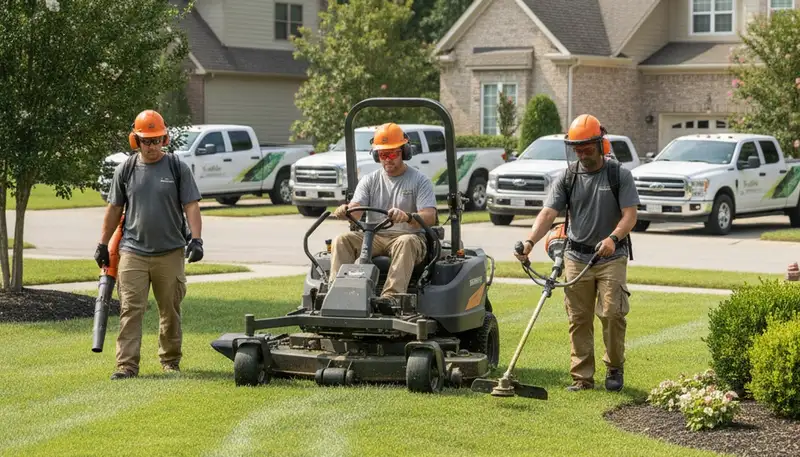 Cherry Hill, NJ tree service crew trimming trees for residential lawn care and yard maintenance