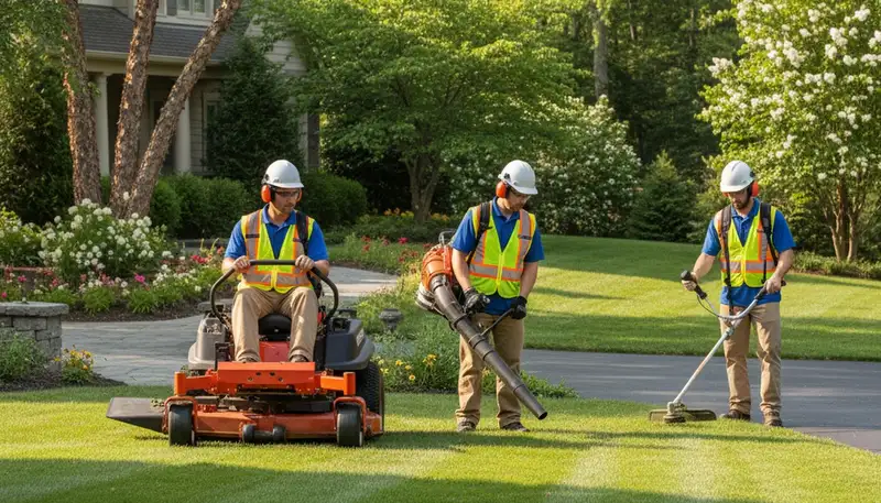 Cherry Hill, NJ tree service crew trimming trees for safe, healthy yard maintenance