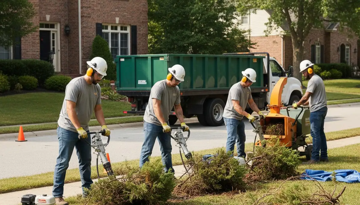 Arbor Tree Care removing overgrown shrubs in Cherry Hill, NJ for a clean, safe landscape