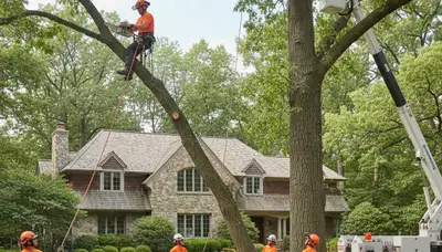 Tree service crew in Cherry Hill, NJ providing professional tree trimming and removal services