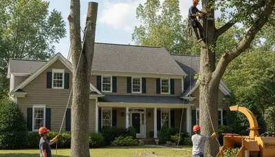 Tree service crew in Cherry Hill, NJ providing professional tree care for local properties