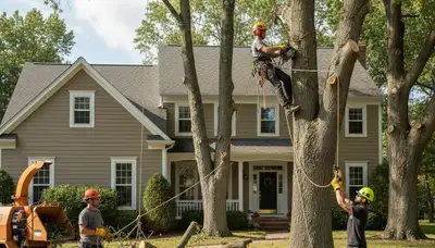 Tree service crew in Cherry Hill, NJ providing professional tree care and removal services