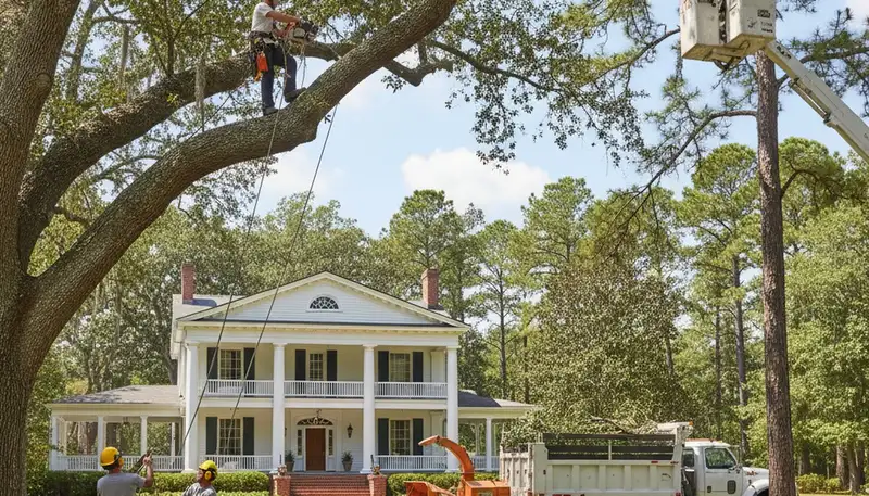 Tree service crew in Cherry Hill, NJ performing professional tree trimming and removal