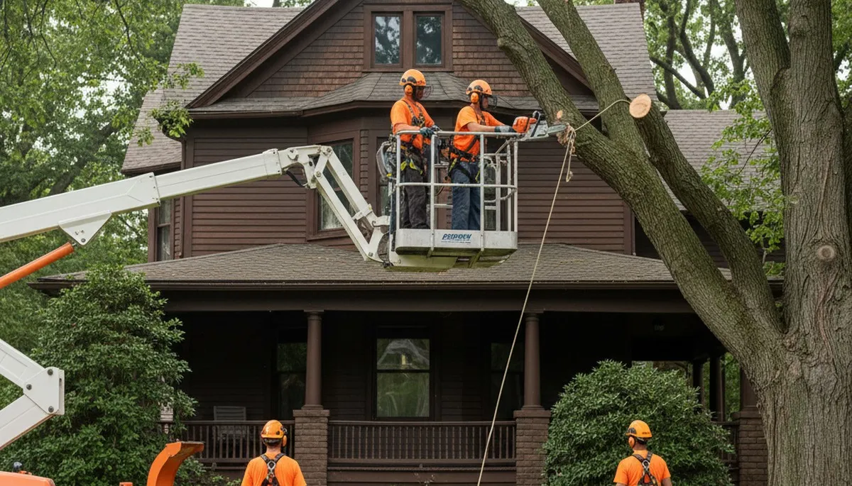 Tree service crew in Cherry Hill, NJ providing professional tree removal and trimming services
