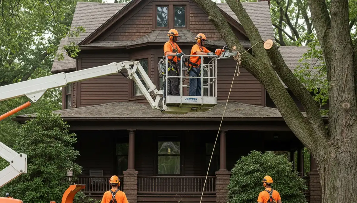 Tree service crew in Cherry Hill, NJ providing professional tree removal and trimming services