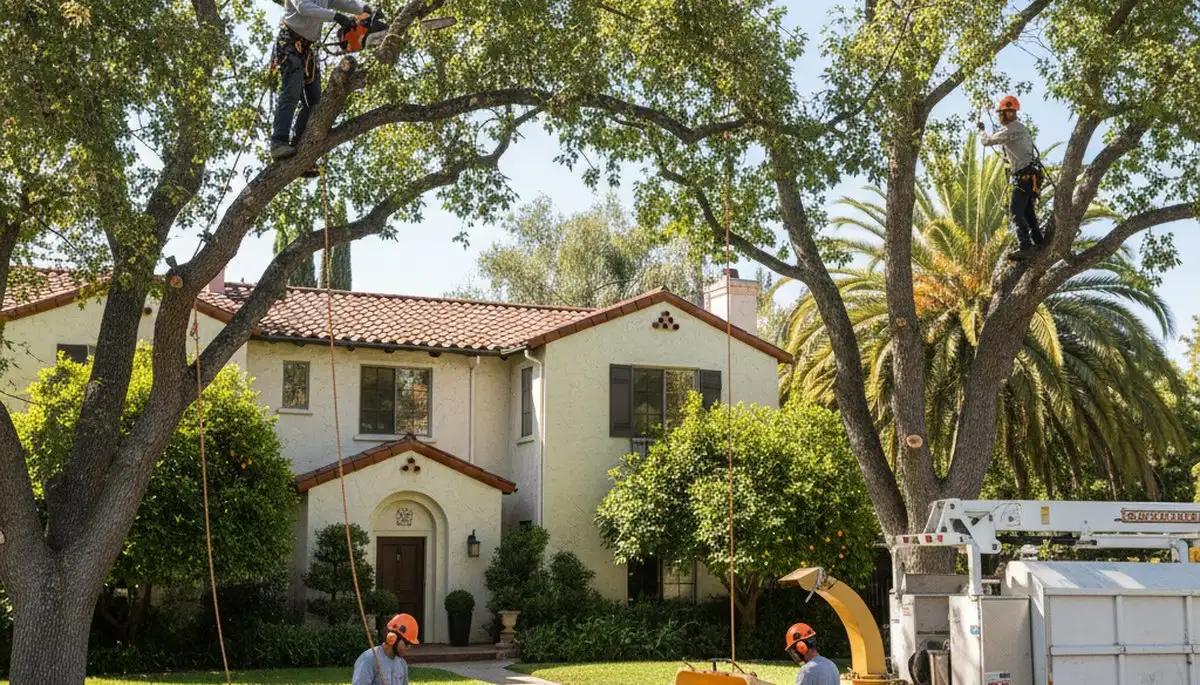 Tree service crew in Cherry Hill, NJ performing professional tree trimming and removal work