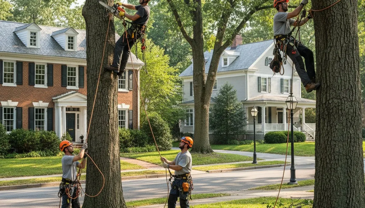 Tree service crew in Cherry Hill, NJ providing professional tree care for local homeowners