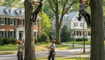 Tree service crew in Cherry Hill, NJ providing professional tree care for local homeowners