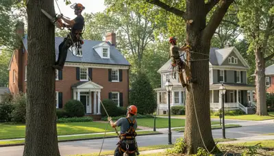 Tree service crew in Cherry Hill, NJ providing professional tree care and removal services
