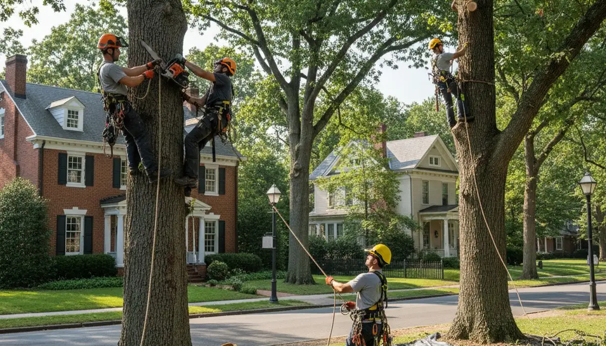 Tree service crew in Cherry Hill, NJ handling professional tree care and removal work