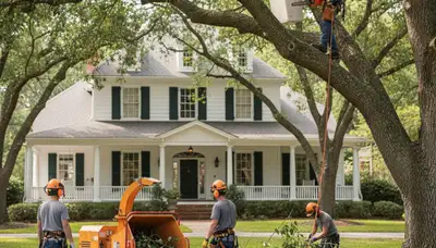 Tree service crew in Cherry Hill, NJ performing professional tree removal and trimming