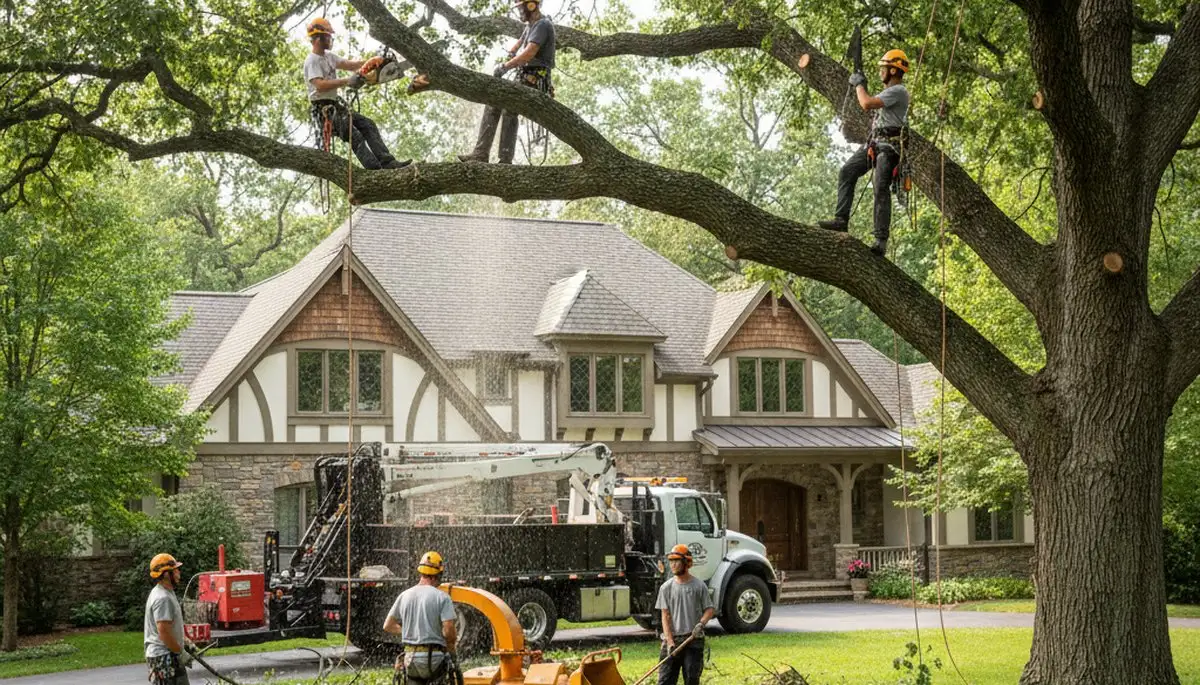Tree service crew in Cherry Hill, NJ providing professional tree care and removal services