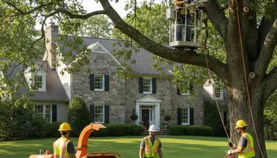 Tree service crew in Cherry Hill, NJ performing professional tree care and removal