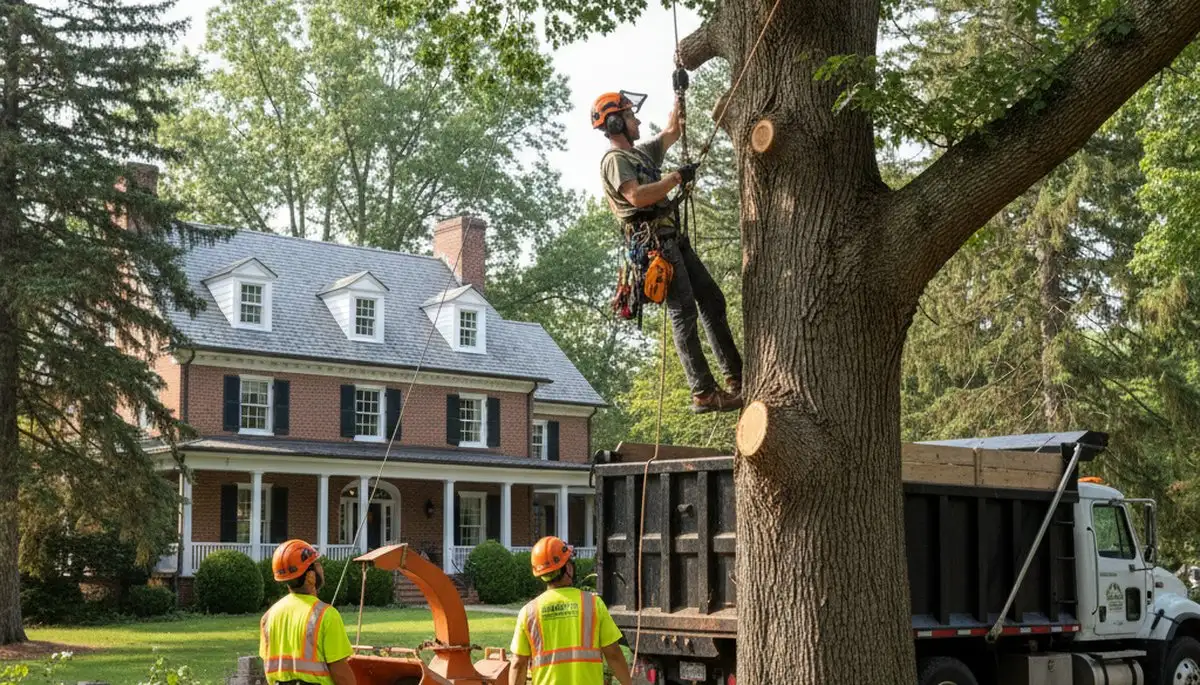 Tree service crew in Cherry Hill, NJ providing professional tree trimming and removal services