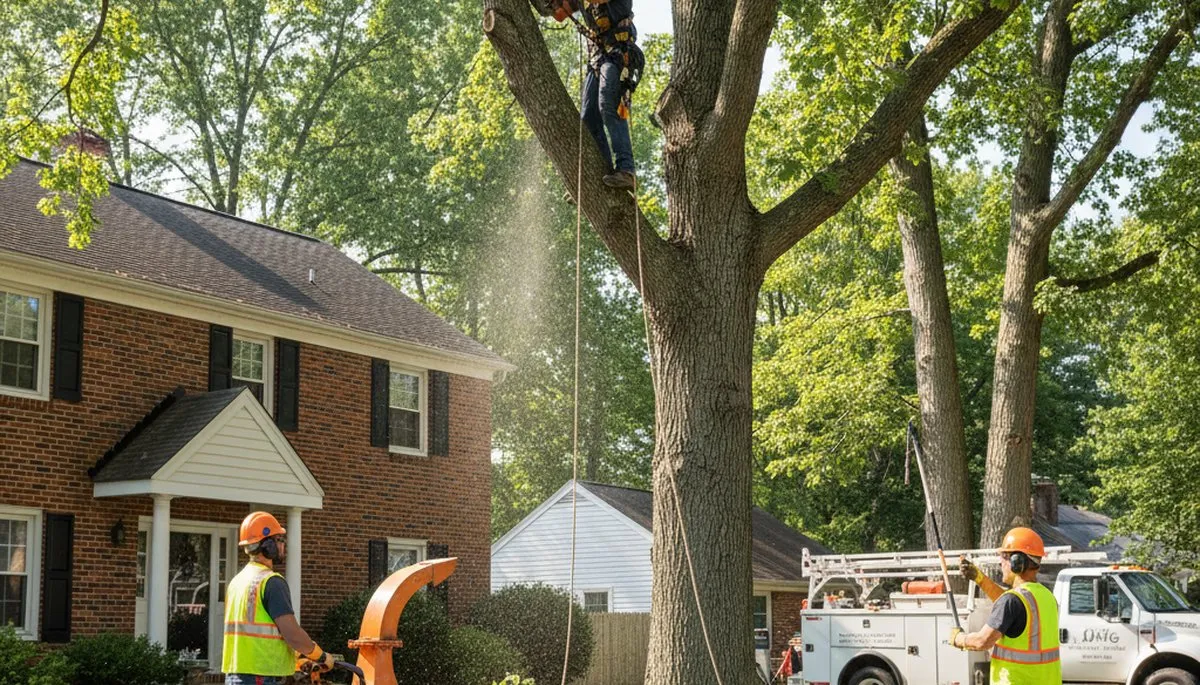 Tree service crew in Cherry Hill, NJ providing professional tree care for local homeowners