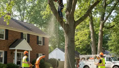 Tree service crew in Cherry Hill, NJ providing professional tree care for local homeowners