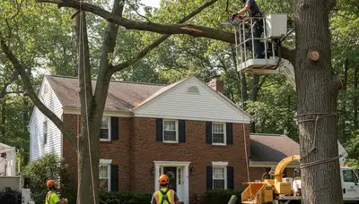 Tree service crew trimming and removing trees in Cherry Hill, NJ