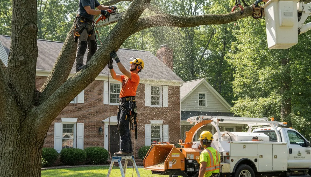 Tree service crew in Cherry Hill, NJ providing professional tree trimming and removal services