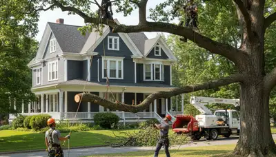 Tree service crew in Cherry Hill, NJ handling professional tree trimming and removal