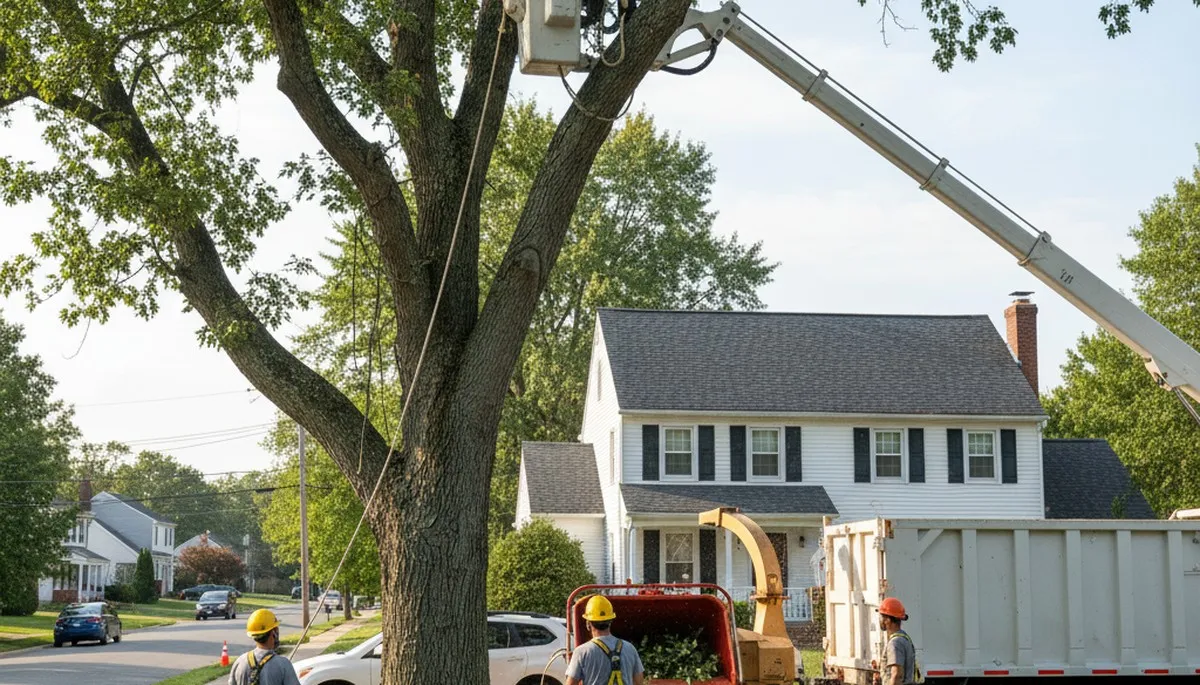 Tree service crew in Cherry Hill, NJ providing professional tree trimming and removal services